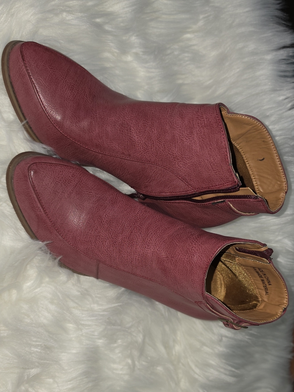 Women's Burgundy Ankle Boots - (off-Brand)